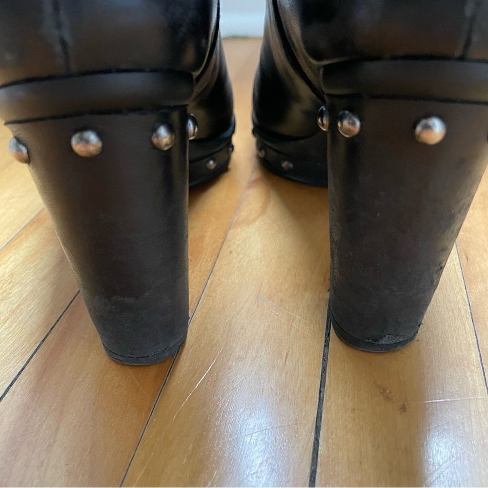 Stewart Weitzman Mid-Rise Studded Black Boots - Picture 6 of 9